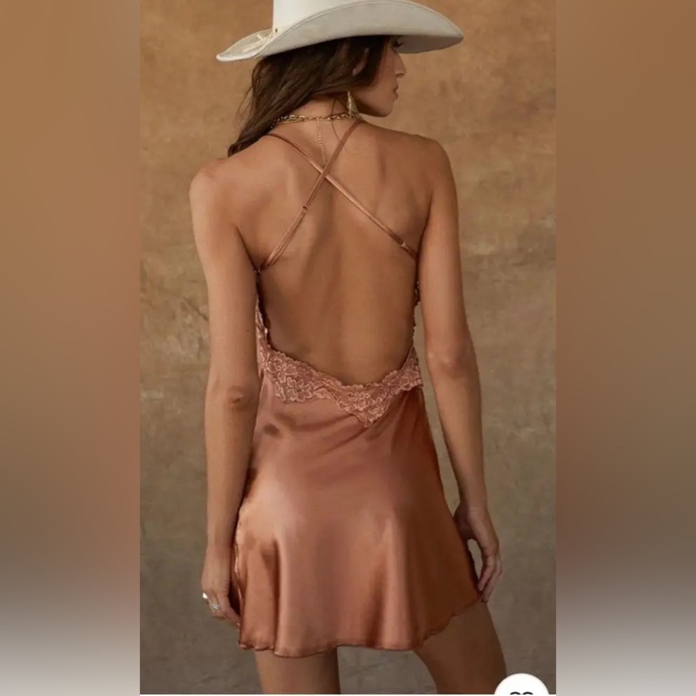 12th Tribe NWT Wynona Copper Mini Dress - Picture 2 of 7